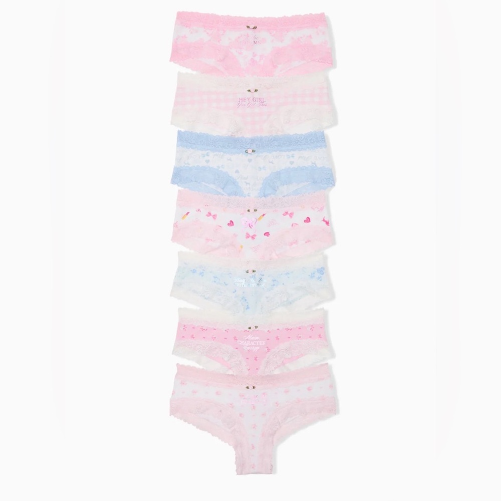 PINK X LoveShackFancy 7-Pack Cheeky Panties